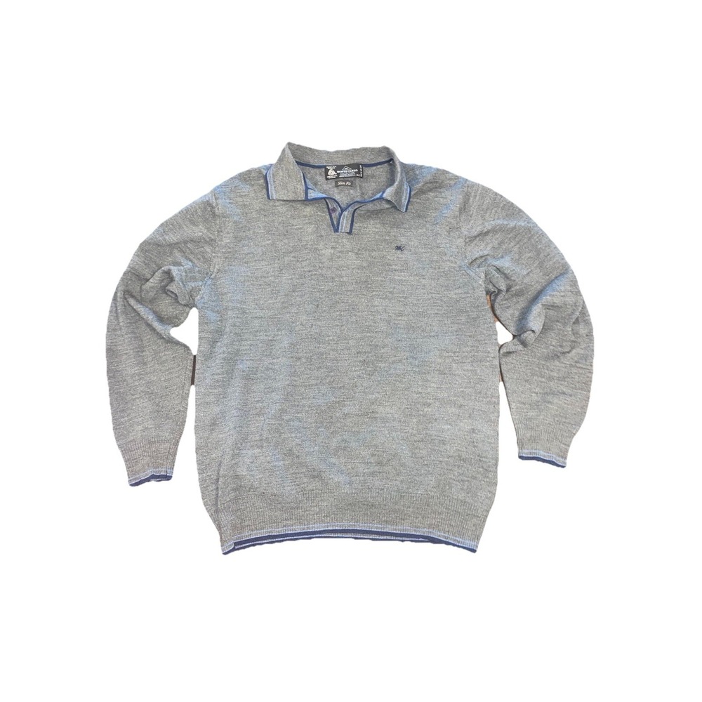 Monte Carlo Vintage Magna Wool Pure New Wool Grey Slim Fit Sweater - Size 42